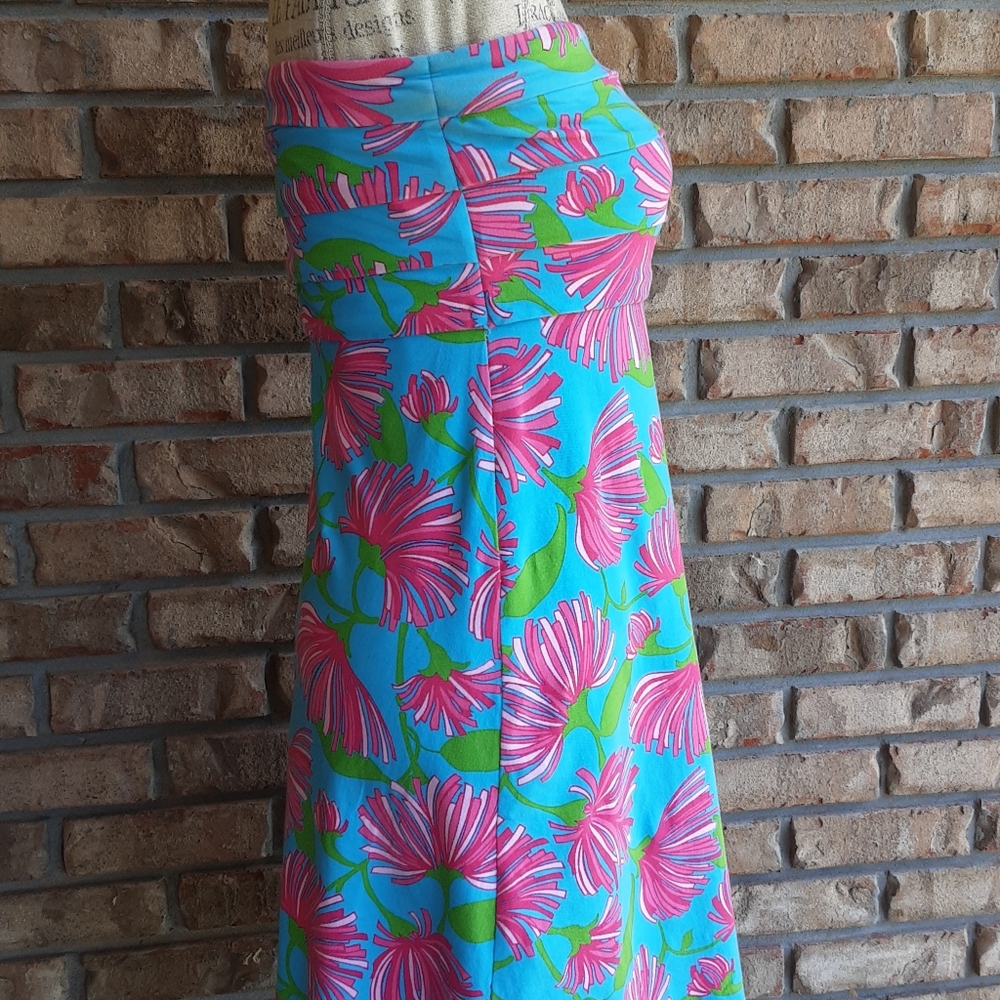 Lilly Pulitzer Petula Pink Floral Tropical Print Strapless Dress. - Picture 4 of 8
